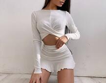 Трикотажный комплект: топ + юбка со сборкой   Трикотажный комплект: топ + юбка со сборкой   | PUSHKA SHOP