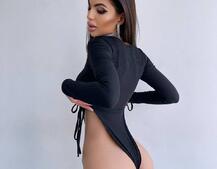 Трикотажне боді зі шнурівкою з боків, прикрашене стразами  Прикраса пришита. Ручна робота.  Трикотажне боді зі шнурівкою з боків, прикрашене стразами  Прикраса пришита. Ручна робота.  | PUSHKA SHOP