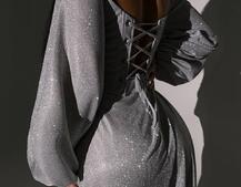 Сяючий комплект: корсет + спідниця  максі з драпіруванням Сяючий комплект: корсет + спідниця  максі з драпіруванням | PUSHKA SHOP