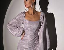 Сяючий комплект: корсет + спідниця міні з драпіруванням  | PUSHKA SHOP