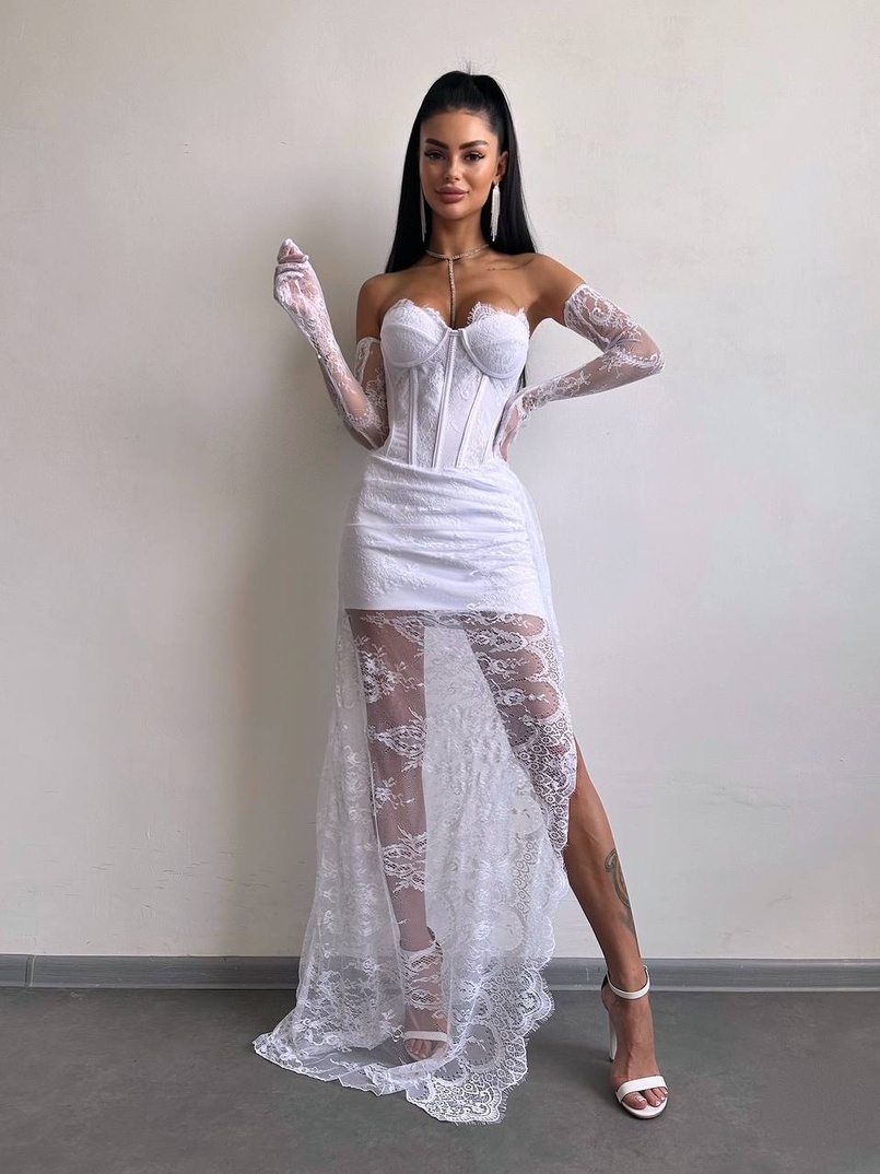 Корсетна сукня максі з рукавичками  | PUSHKA SHOP