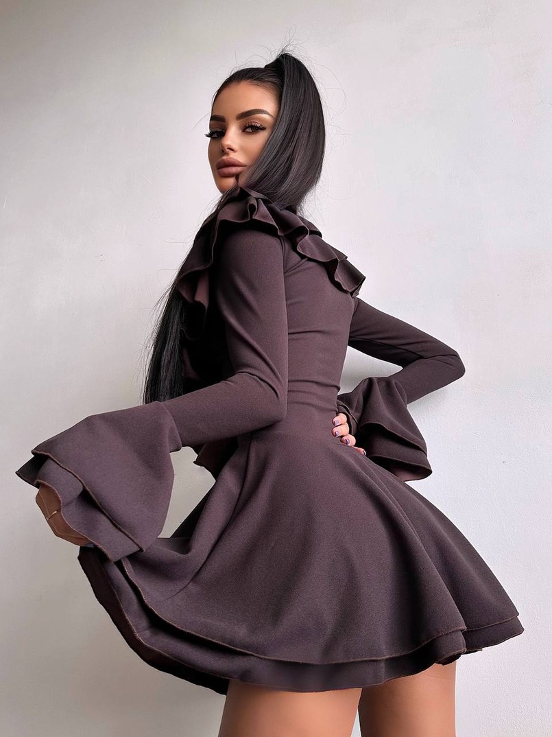 Сукня з з воланами на ґудзиках  Сукня з з воланами на ґудзиках  | PUSHKA SHOP