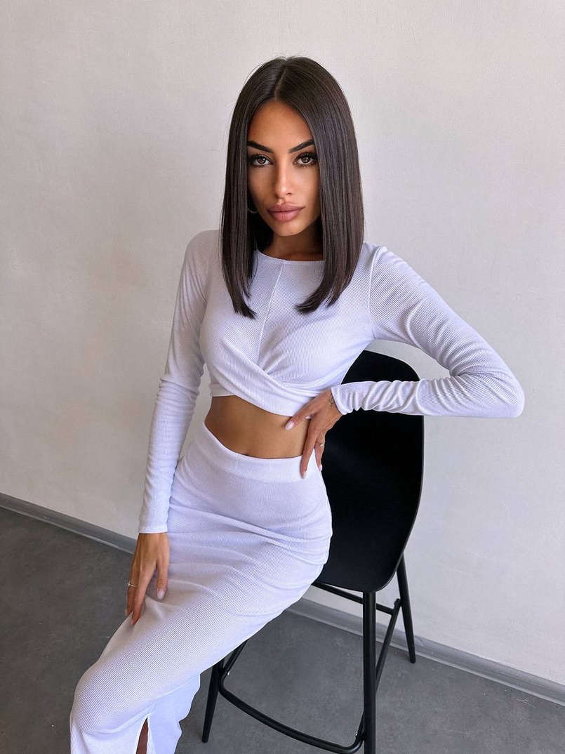 Комплект: топ + спідниця с розрізами  Комплект: топ + спідниця с розрізами  | PUSHKA SHOP