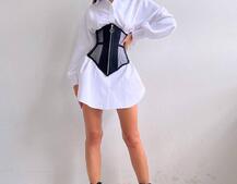 Приталена сорочка + корсет з блискавкою  Приталена сорочка + корсет з блискавкою  | PUSHKA SHOP