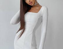 Платье-мини с квадратным вырезом  Платье-мини с квадратным вырезом  | PUSHKA SHOP