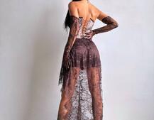 Корсетна сукня максі з рукавичками  | PUSHKA SHOP