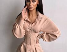 Приталена сорочка + корсет  | PUSHKA SHOP