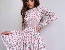 Приталена сукня з корсетною вставкою та спідницею-сонцем | PUSHKA SHOP