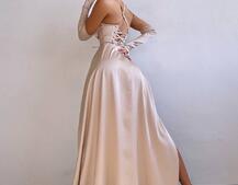 Комплект: корсет з рукавичками + спідниця максі з драпіруванням   | PUSHKA SHOP