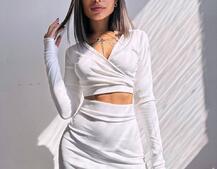 Оксамитовий комплект, декорований бахромою зі страз Оксамитовий комплект, декорований бахромою зі страз | PUSHKA SHOP