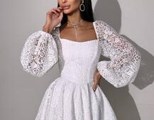 Мереживна сукня з корсетним верхом та пишною подвійною спідницею  Мереживна сукня з корсетним верхом та пишною подвійною спідницею  | PUSHKA SHOP