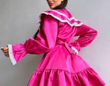 Котонова сукня декорована мереживом    Котонова сукня декорована мереживом    | PUSHKA SHOP