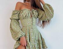 Сукня з квітковим принтом з воланами на ґудзиках  Сукня з квітковим принтом з воланами на ґудзиках  | PUSHKA SHOP