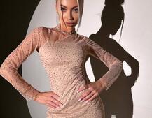 Сукня міні з сяючими стразами Сукня міні з сяючими стразами | PUSHKA SHOP