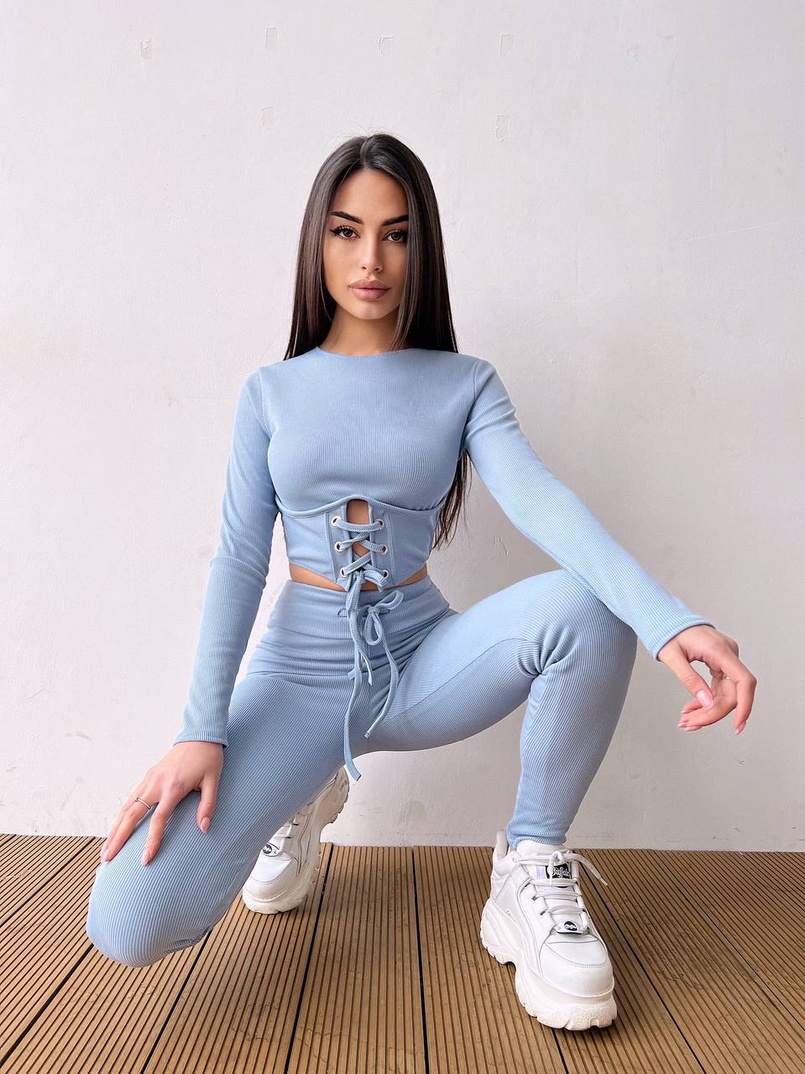 Трикотажний комплект: корсетний топ + легінси Трикотажний комплект: корсетний топ + легінси | PUSHKA SHOP