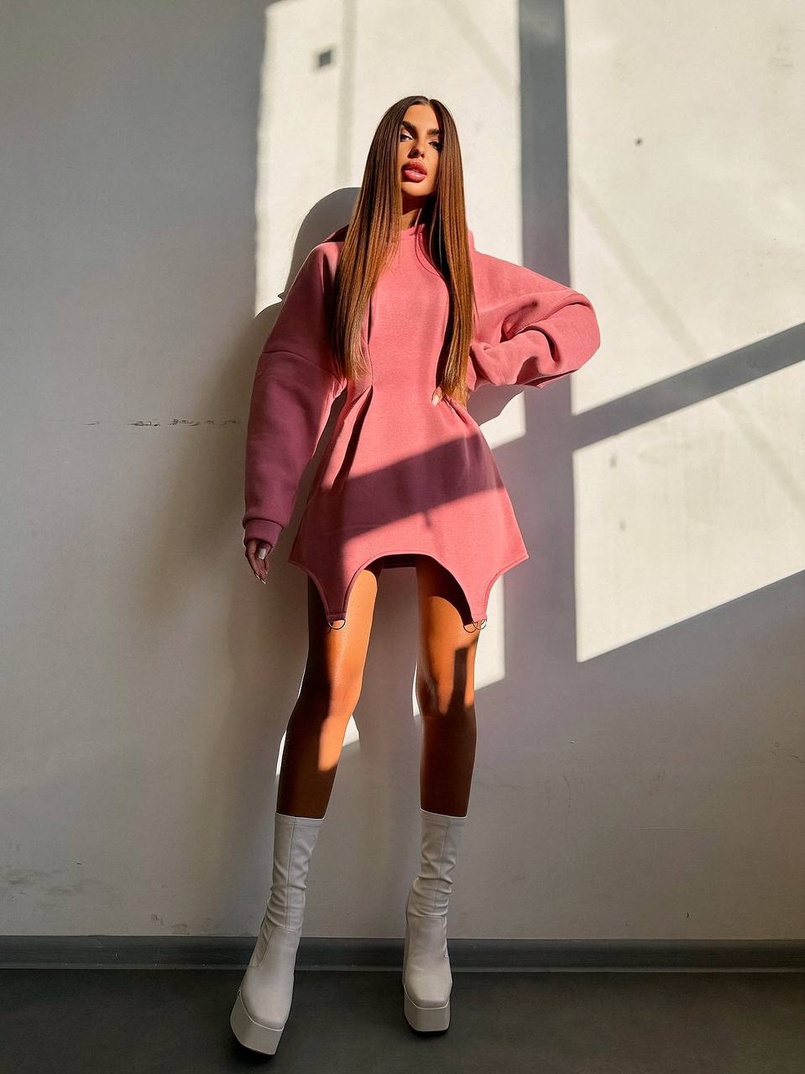 Тепле приталене худі з капюшоном на флісі + корсет на шнурівці Можна носити з корсетом та без Тепле приталене худі з капюшоном на флісі + корсет на шнурівці Можна носити з корсетом та без | PUSHKA SHOP