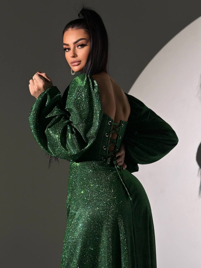 Сяючий комплект: корсет  + спідниця  максі з драпіруванням | PUSHKA SHOP