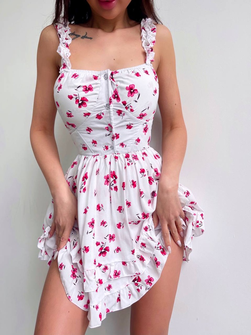 Сукня з корсетним верхом та оборками на спідничці | PUSHKA SHOP