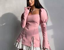 Сукня з об'ємними рукавами + спідниця з воланами | PUSHKA SHOP