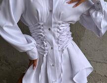 Сукня-сорочка зі шнурівкою Сукня-сорочка зі шнурівкою | PUSHKA SHOP