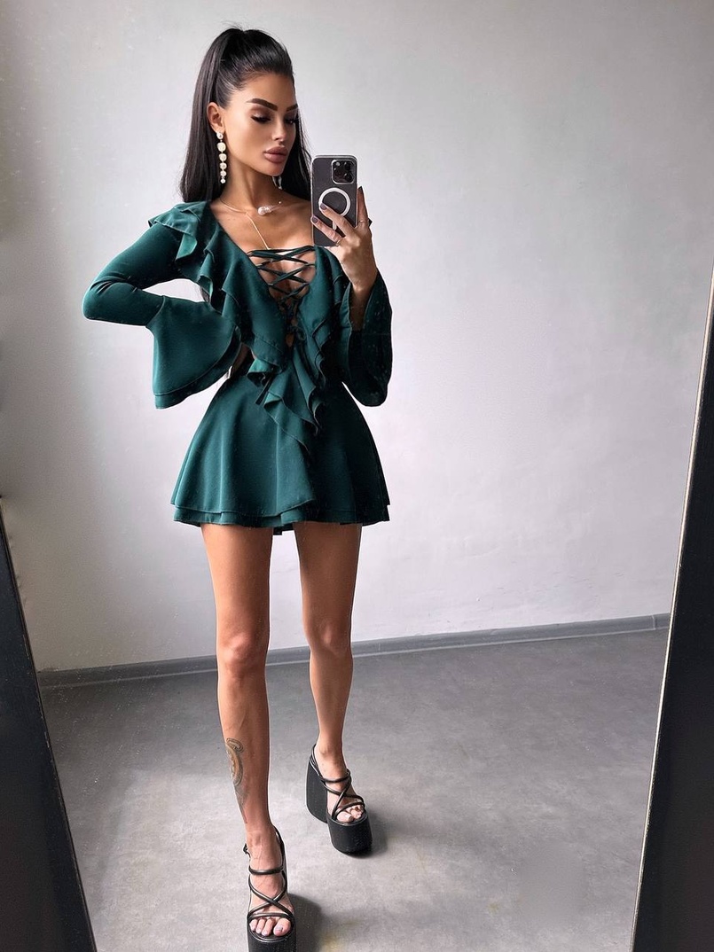 Сукня з з воланами на ґудзиках  Сукня з з воланами на ґудзиках  | PUSHKA SHOP