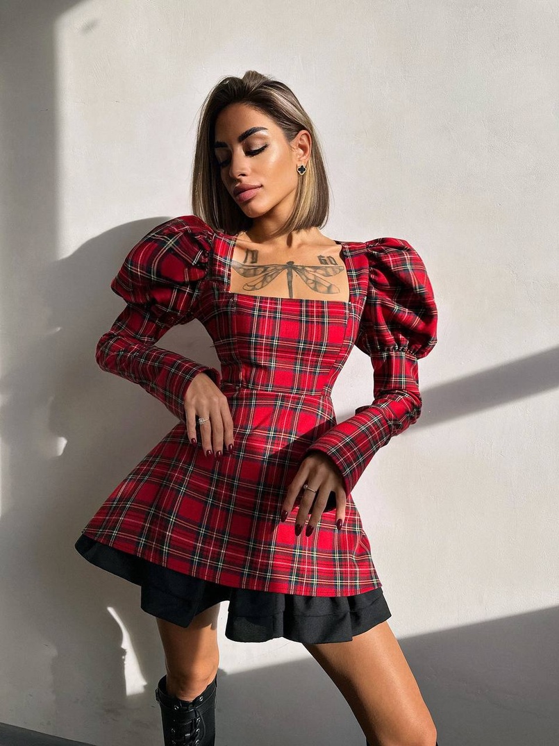 Сукня з об'ємними рукавами + спідниця з воланами Сукня з об'ємними рукавами + спідниця з воланами | PUSHKA SHOP