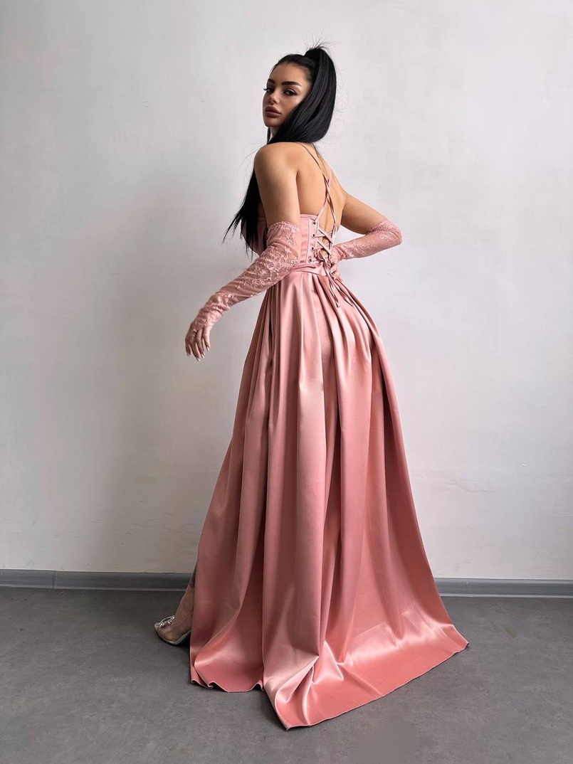 Атласний комплект: корсет + спідниця максі Атласний комплект: корсет + спідниця максі | PUSHKA SHOP