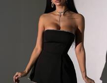 Комплект: сяюча спідниця + топ з баскою, декорований стразами Ручна робота Комплект: сяюча спідниця + топ з баскою, декорований стразами Ручна робота | PUSHKA SHOP