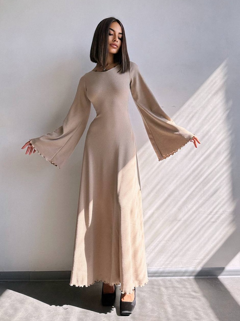 Трикотажна сукня зі шнурівкою на спинці    Трикотажна сукня зі шнурівкою на спинці    | PUSHKA SHOP