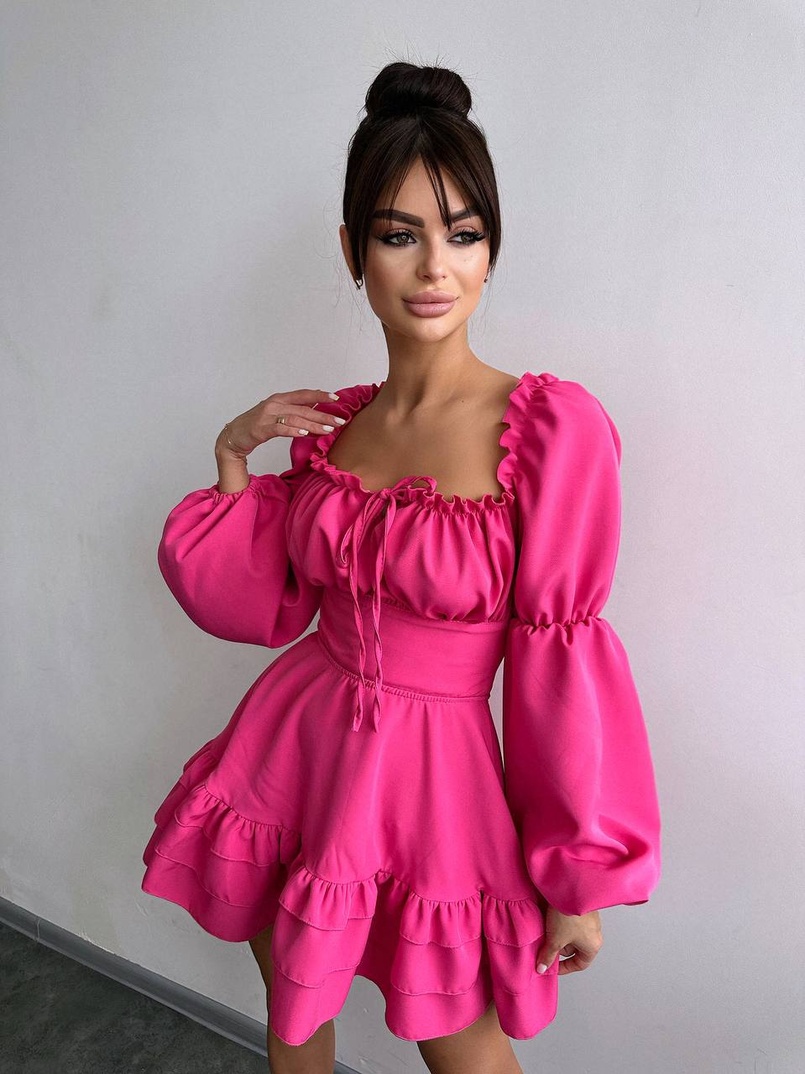 Сукня з воланами та шнурівкою  по спинці Сукня з воланами та шнурівкою  по спинці | PUSHKA SHOP