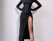 Комплект: трикотажне плаття- міді + корсет + рукавички Комплект: трикотажне плаття- міді + корсет + рукавички | PUSHKA SHOP