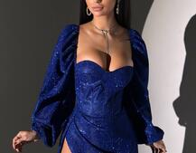 Сяючий комплект: корсет  + спідниця  максі з драпіруванням | PUSHKA SHOP