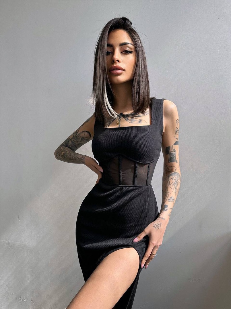 Сукня-міді  з елементами корсету   Сукня-міді  з елементами корсету   | PUSHKA SHOP