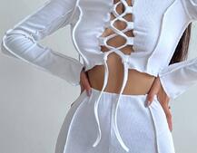 Комплект: топ зі шнурівкою на грудях + легінси Комплект: топ зі шнурівкою на грудях + легінси | PUSHKA SHOP