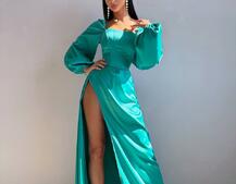 Атласний комплект: корсет + спідниця максі з драпіруванням Атласний комплект: корсет + спідниця максі з драпіруванням | PUSHKA SHOP