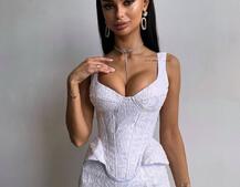 Вишуканий комплект із мереживного корсета та спідниці міді  | PUSHKA SHOP