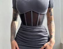 Сукня-міні  з елементами корсету  Довжину спідниці можна регулювати  | PUSHKA SHOP