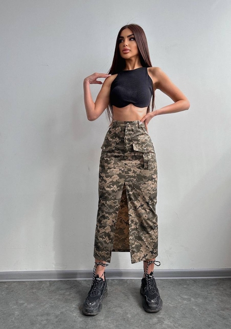 Комплект: коттонова спідниця  + топ з філіжанками  | PUSHKA SHOP