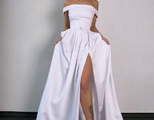 Сукня максі з відкритими плечима  | PUSHKA SHOP