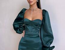 Атласний  комплект: корсет + спідниця декорована бахромою зі страз Атласний  комплект: корсет + спідниця декорована бахромою зі страз | PUSHKA SHOP