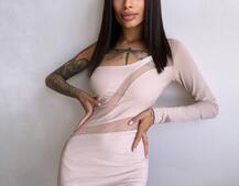 Сукня міді  із вставками сітки  Сукня міді  із вставками сітки  | PUSHKA SHOP