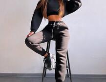 Базовий костюм на флісі з об'ємними капюшоном Базовий костюм на флісі з об'ємними капюшоном | PUSHKA SHOP