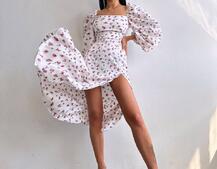 Сукня -міді зі шнурівкою на спинці та розрізом на ніжці Сукня -міді зі шнурівкою на спинці та розрізом на ніжці | PUSHKA SHOP