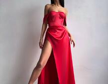 Атласний комплект: корсет бюстʼє + спідниця максі Атласний комплект: корсет бюстʼє + спідниця максі | PUSHKA SHOP