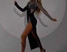 Сукня декорована сіткою із стразами міні або міді Сукня декорована сіткою із стразами міні або міді | PUSHKA SHOP