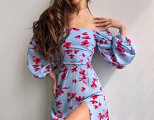 Сукня -міді зі шнурівкою на спинці та розрізом на ніжці Сукня -міді зі шнурівкою на спинці та розрізом на ніжці | PUSHKA SHOP