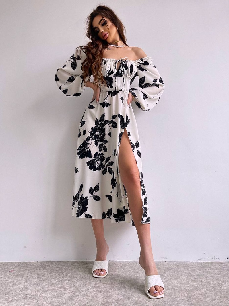 Сукня міді з квітковим принтом  Сукня міді з квітковим принтом  | PUSHKA SHOP