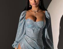 Сяючий комплект: корсет  + спідниця  максі з драпіруванням | PUSHKA SHOP