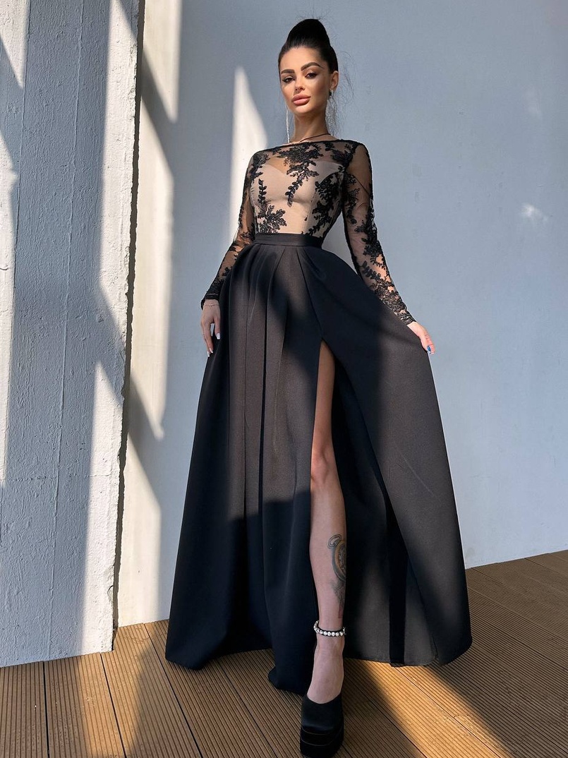 Сукня максі з мереживом  | PUSHKA SHOP