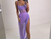 Комплект: корсет декорований стразами + спідниця максі  Комплект: корсет декорований стразами + спідниця максі  | PUSHKA SHOP